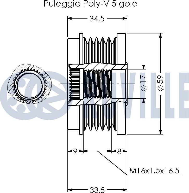 Ruville 542339 - Pulley, alternator, freewheel clutch www.autospares.lv