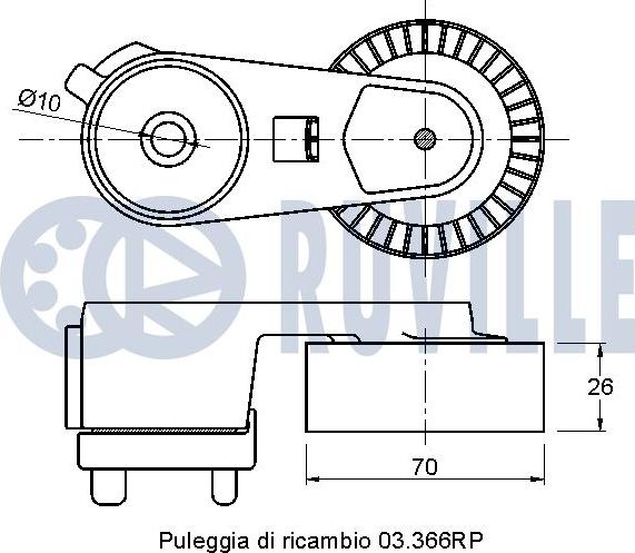 Ruville 542337 - Siksnas spriegotājs, Ķīļsiksna www.autospares.lv