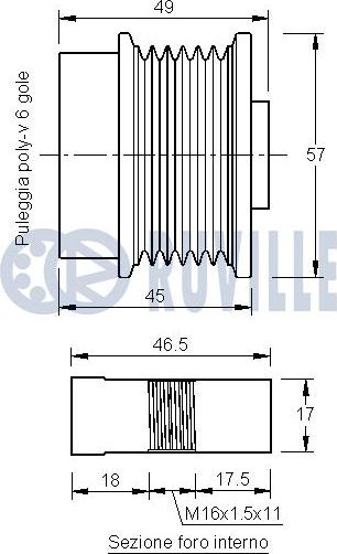 Ruville 542255 - Piedziņas skriemelis, Ģenerators www.autospares.lv