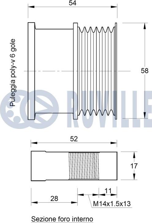 Ruville 542752 - Pulley, alternator, freewheel clutch www.autospares.lv