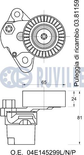 Ruville 542768 - Siksnas spriegotājs, Ķīļsiksna www.autospares.lv