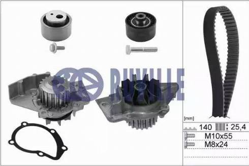 Ruville 55997701 - Ūdenssūknis + Zobsiksnas komplekts autospares.lv