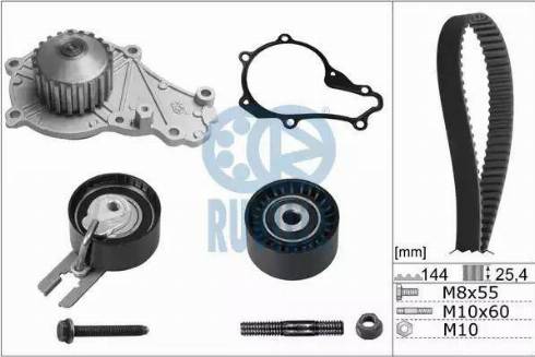 Ruville 55953701 - Water Pump & Timing Belt Set www.autospares.lv