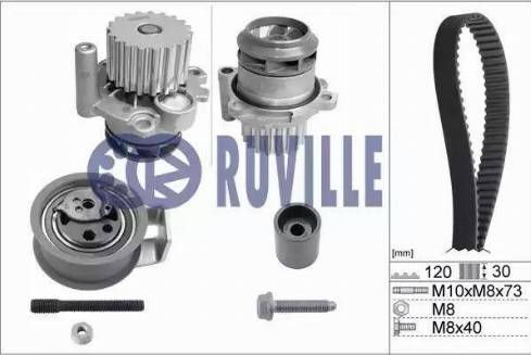 Ruville 55494701 - Ūdenssūknis + Zobsiksnas komplekts autospares.lv