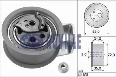 Ruville 55494 - Spriegotājrullītis, Gāzu sadales mehānisma piedziņas siksna www.autospares.lv