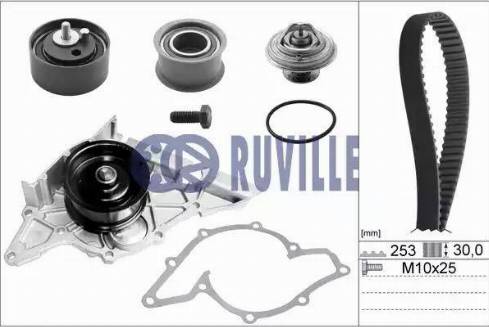 Ruville 55490702 - Ūdenssūknis + Zobsiksnas komplekts autospares.lv