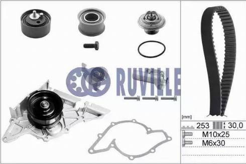 Ruville 55490712 - Ūdenssūknis + Zobsiksnas komplekts autospares.lv