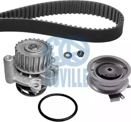 Ruville 55443702 - Водяной насос + комплект зубчатого ремня ГРМ www.autospares.lv