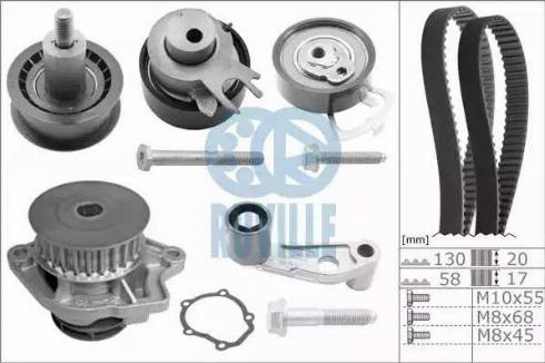 Ruville 55456701 - Водяной насос + комплект зубчатого ремня ГРМ www.autospares.lv