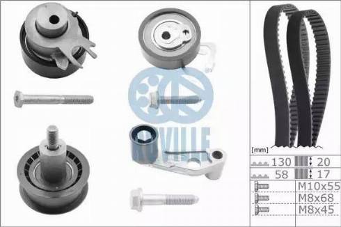 Ruville 5545671 - Комплект зубчатого ремня ГРМ www.autospares.lv