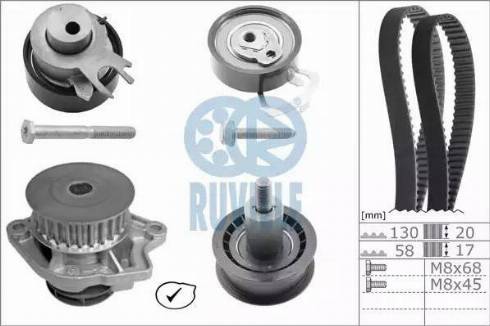 Ruville 55456721 - Ūdenssūknis + Zobsiksnas komplekts autospares.lv