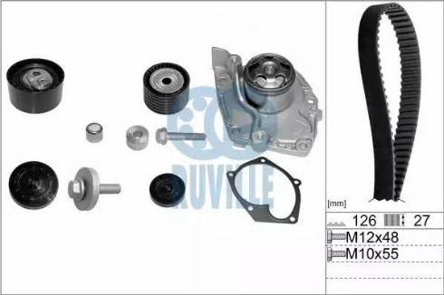 Ruville 55555761 - Ūdenssūknis + Zobsiksnas komplekts www.autospares.lv