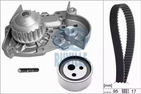 Ruville 55500702 - Водяной насос + комплект зубчатого ремня ГРМ www.autospares.lv