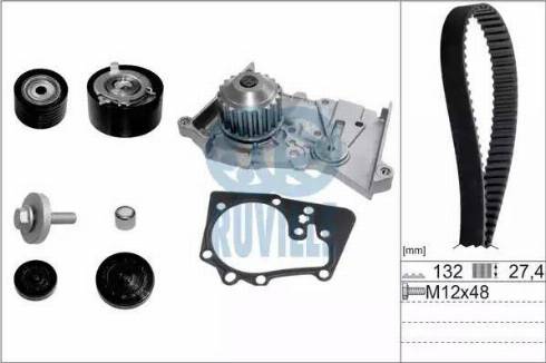 Ruville 55519711 - Ūdenssūknis + Zobsiksnas komplekts www.autospares.lv