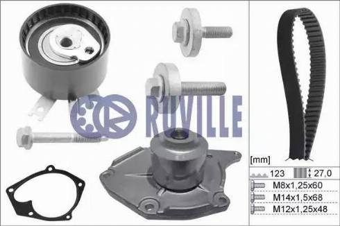 Ruville 55581702 - Ūdenssūknis + Zobsiksnas komplekts www.autospares.lv