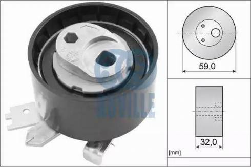 Ruville 55641 - Натяжной ролик, зубчатый ремень ГРМ www.autospares.lv