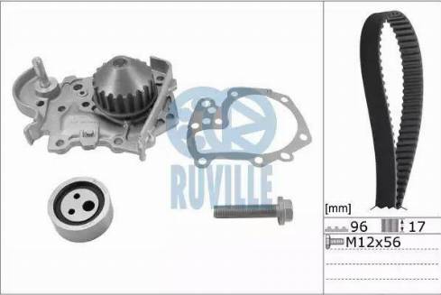 Ruville 55622702 - Ūdenssūknis + Zobsiksnas komplekts www.autospares.lv