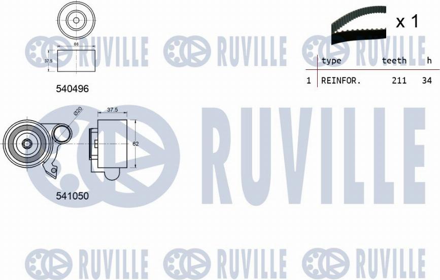 Ruville 550494 - Zobsiksnas komplekts autospares.lv