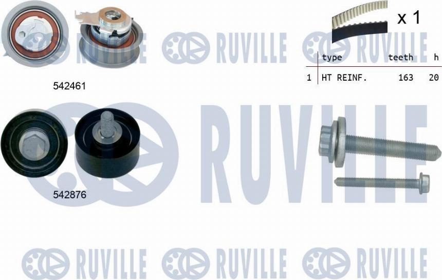 Ruville 550495 - Комплект зубчатого ремня ГРМ www.autospares.lv