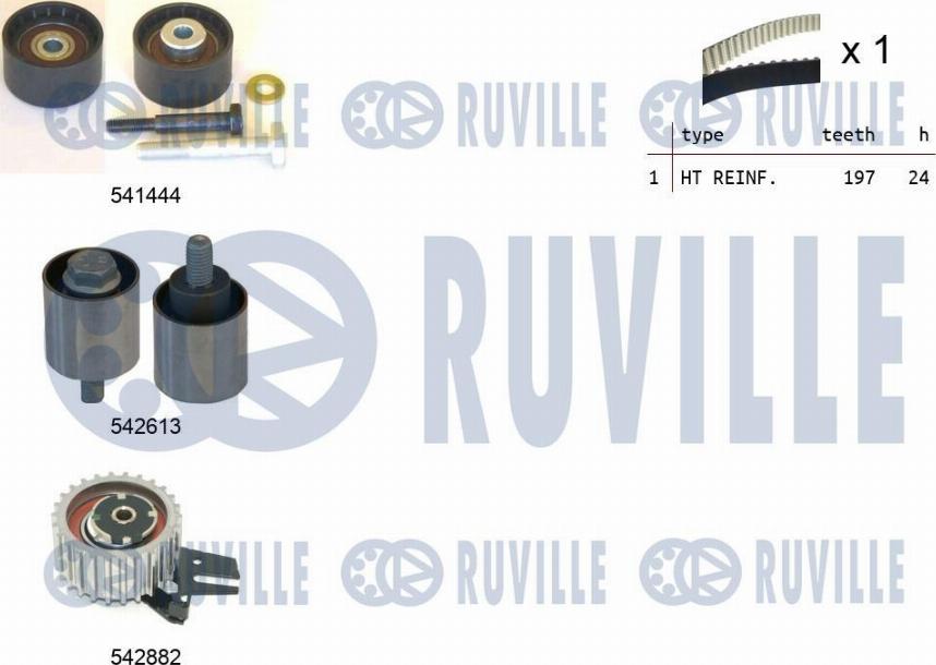 Ruville 550496 - Комплект зубчатого ремня ГРМ www.autospares.lv