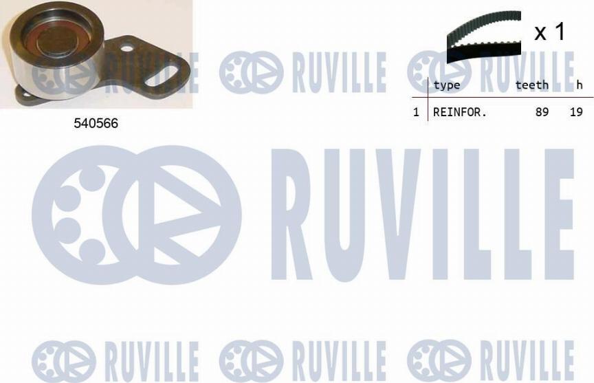 Ruville 550459 - Комплект зубчатого ремня ГРМ www.autospares.lv