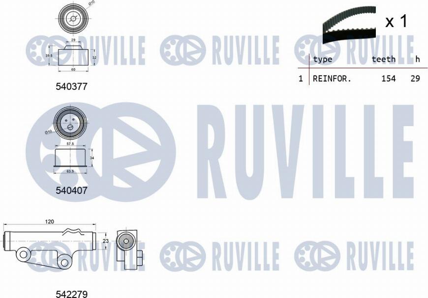 Ruville 550463 - Zobsiksnas komplekts www.autospares.lv