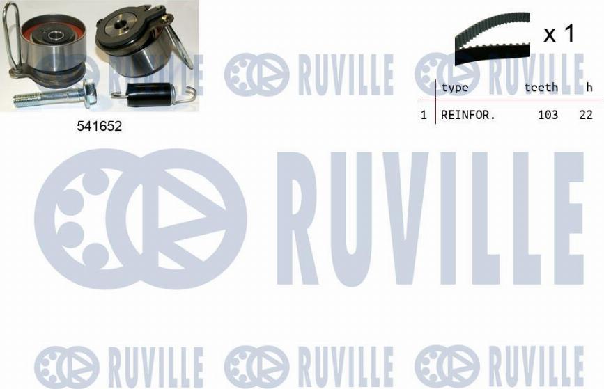 Ruville 550406 - Комплект зубчатого ремня ГРМ www.autospares.lv