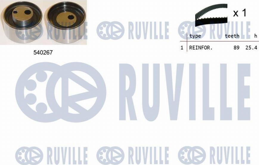 Ruville 550400 - Комплект зубчатого ремня ГРМ www.autospares.lv