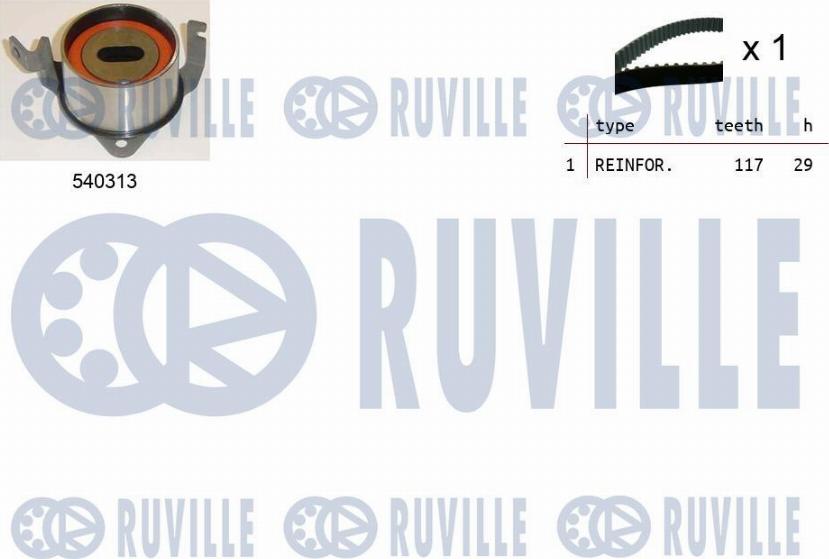 Ruville 550473 - Комплект зубчатого ремня ГРМ www.autospares.lv