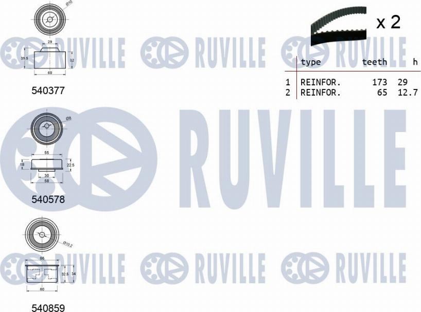 Ruville 550477 - Zobsiksnas komplekts www.autospares.lv