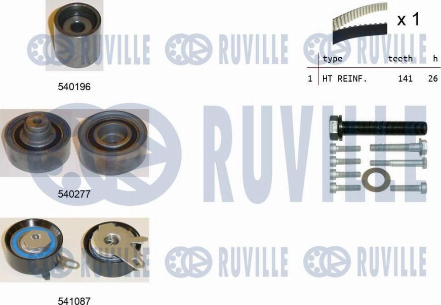 Ruville 550504 - Комплект зубчатого ремня ГРМ www.autospares.lv