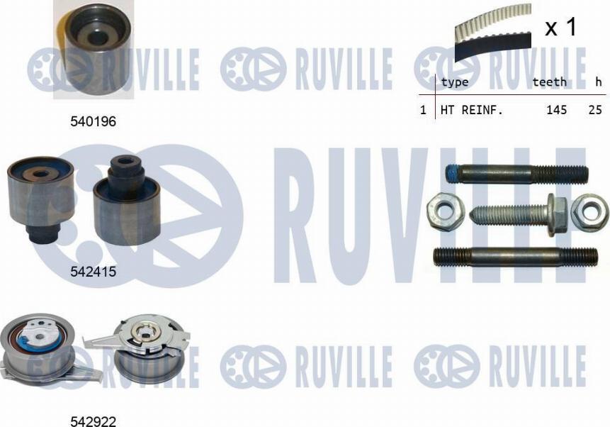 Ruville 550500 - Комплект зубчатого ремня ГРМ www.autospares.lv