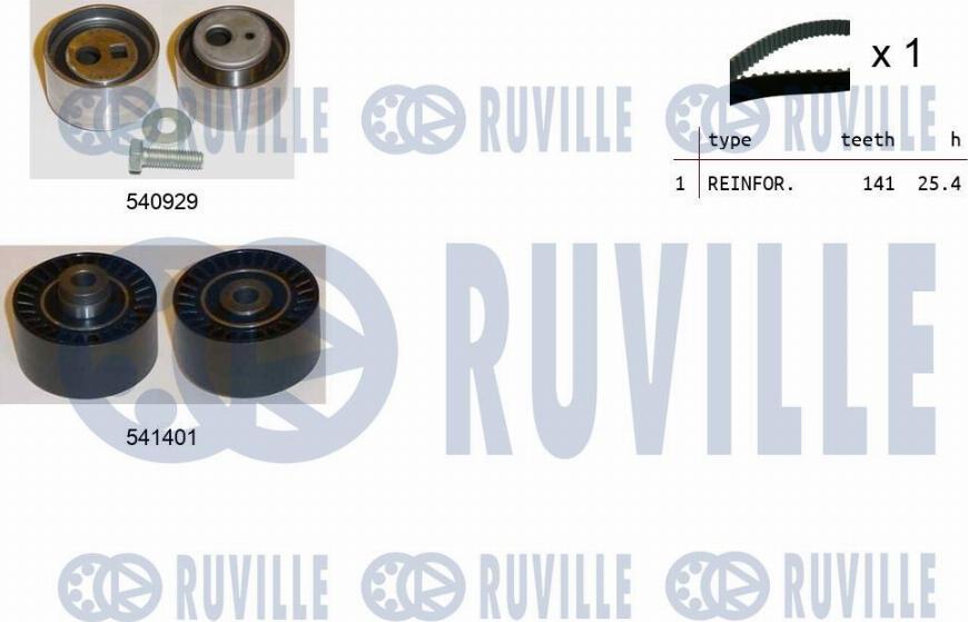 Ruville 550513 - Комплект зубчатого ремня ГРМ www.autospares.lv