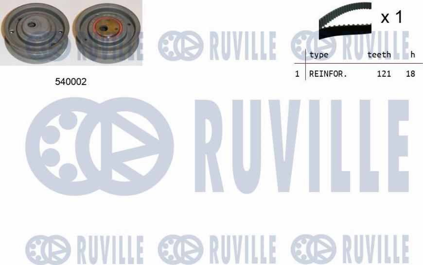 Ruville 550095 - Комплект зубчатого ремня ГРМ www.autospares.lv