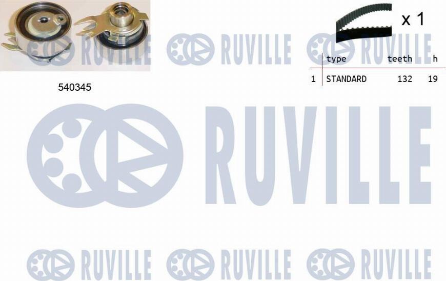 Ruville 550096 - Комплект зубчатого ремня ГРМ www.autospares.lv