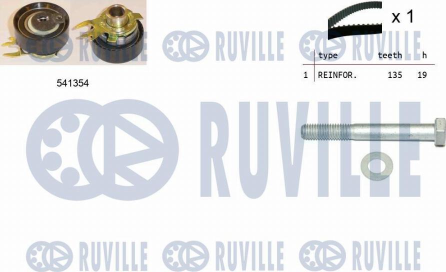 Ruville 550097 - Комплект зубчатого ремня ГРМ www.autospares.lv