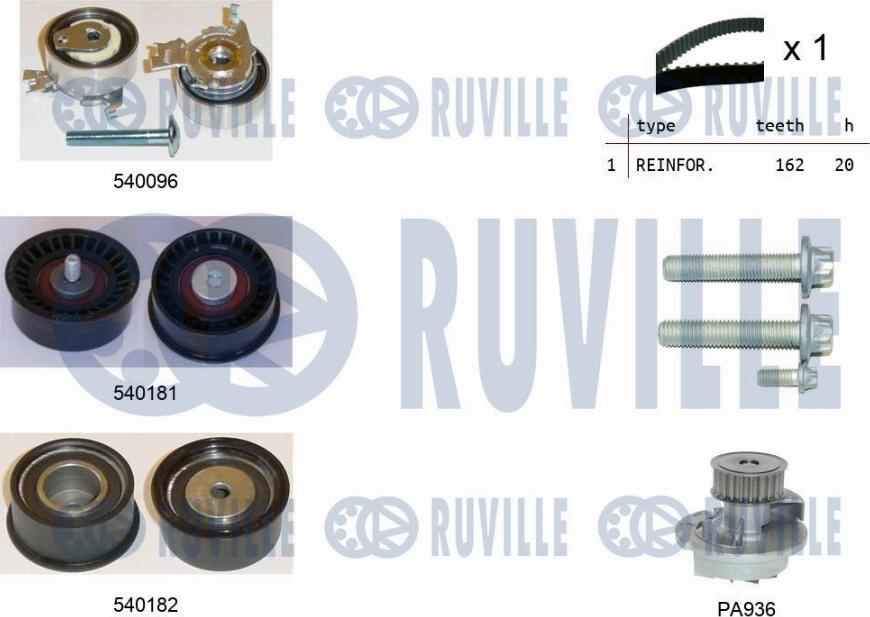 Ruville 5500401 - Ūdenssūknis + Zobsiksnas komplekts www.autospares.lv