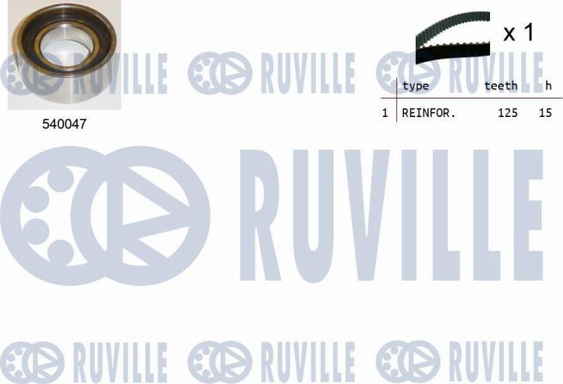 Ruville 550048 - Комплект зубчатого ремня ГРМ www.autospares.lv