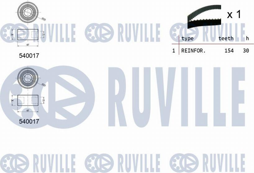 Ruville 550043 - Zobsiksnas komplekts autospares.lv