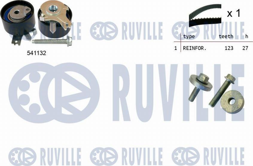 Ruville 550055 - Комплект зубчатого ремня ГРМ www.autospares.lv