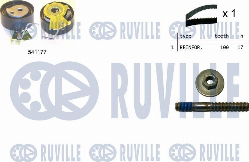 Ruville 550050 - Комплект зубчатого ремня ГРМ www.autospares.lv