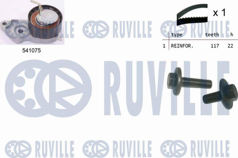 Ruville 550064 - Комплект зубчатого ремня ГРМ www.autospares.lv