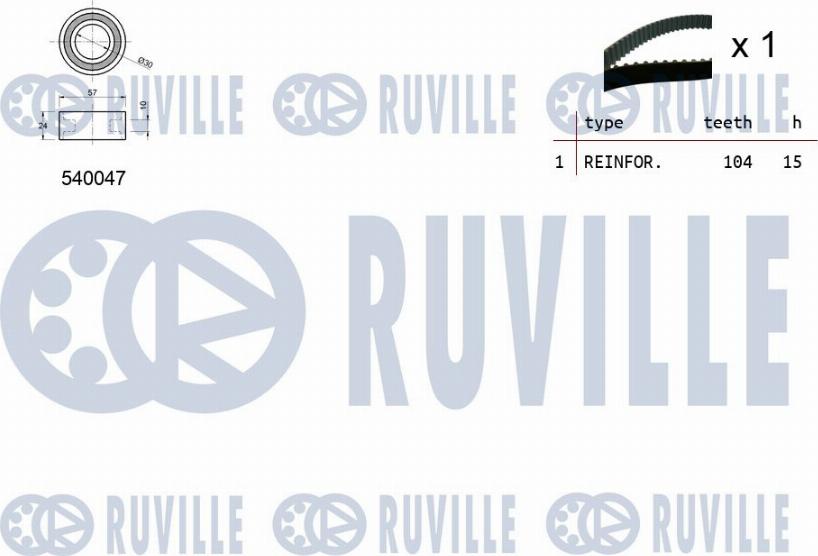 Ruville 550065 - Комплект зубчатого ремня ГРМ www.autospares.lv