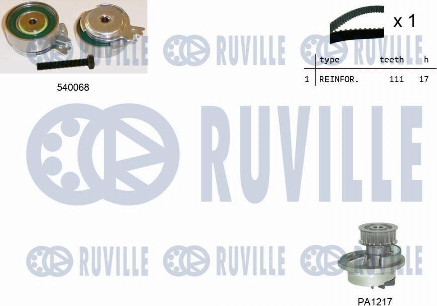 Ruville 5500052 - Water Pump & Timing Belt Set www.autospares.lv