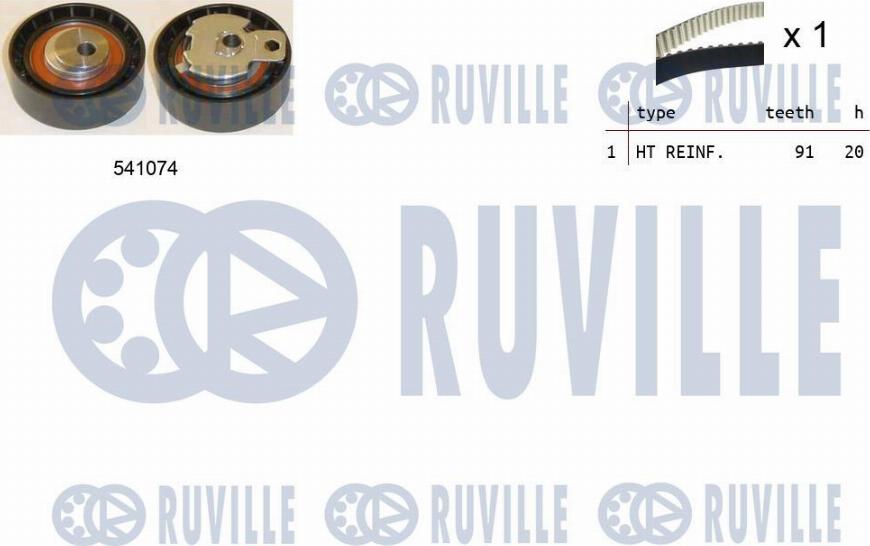 Ruville 550001 - Spriegotājrullītis, Gāzu sadales mehānisma piedziņas siksna www.autospares.lv