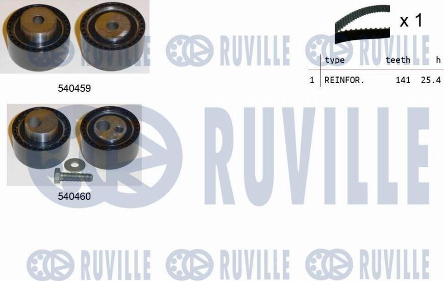 Ruville 550019 - Комплект зубчатого ремня ГРМ www.autospares.lv