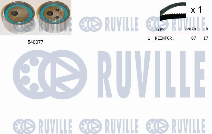 Ruville 550010 - Комплект зубчатого ремня ГРМ www.autospares.lv