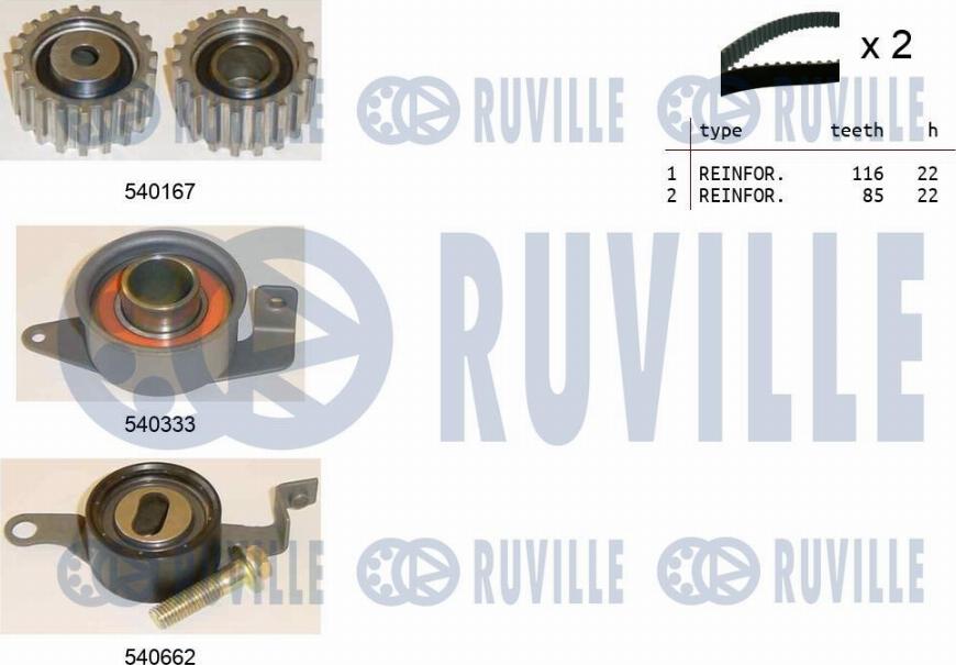 Ruville 550011 - Zobsiksnas komplekts autospares.lv