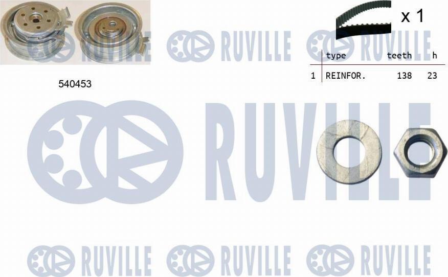 Ruville 550013 - Комплект зубчатого ремня ГРМ www.autospares.lv