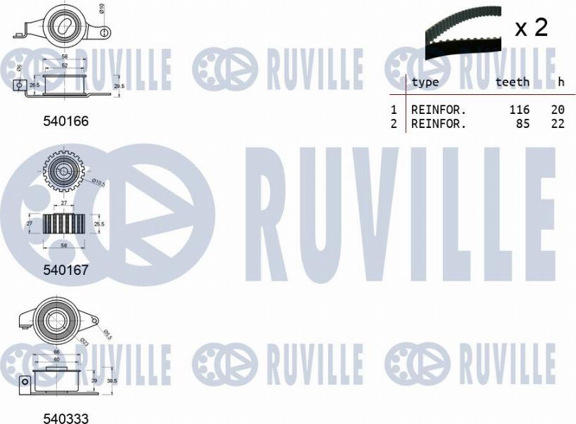 Ruville 550012 - Zobsiksnas komplekts autospares.lv